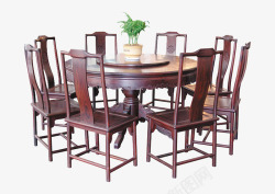 高档黑酸枝红木桌椅九件套素材