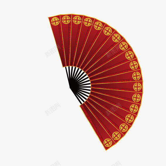 新年折扇png免抠素材_88icon https://88icon.com 扇子 折扇 新年