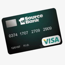 暗绿色银联卡银行卡储蓄卡矢量图素材