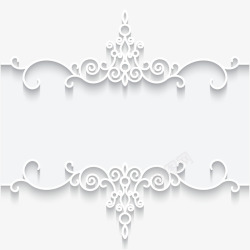 米白色花纹欧式吊顶白色蕾丝花纹边框卡片高清图片