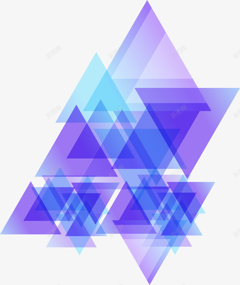 蓝紫色科技三角形元素矢量图ai免抠素材_88icon https://88icon.com 三角形形状 画册封面设计 科技元素 蓝色科技 矢量图