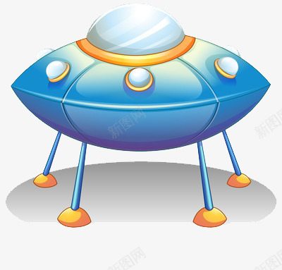 蓝色的停好的UFO飞船飞碟png免抠素材_88icon https://88icon.com UFO 蓝色 飞碟 飞船