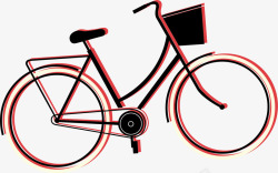 创意红色单车矢量图素材