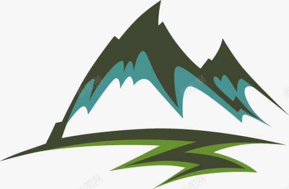 自然风景手绘山logo图标图标