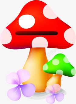 卡通蘑菇儿童节61六一素材