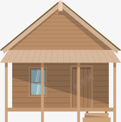 小草屋卡通森林中的小木屋高清图片