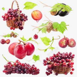 一篮葡萄水果高清图片