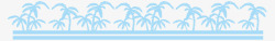 淡蓝色海岸椰林创意边框边条素材