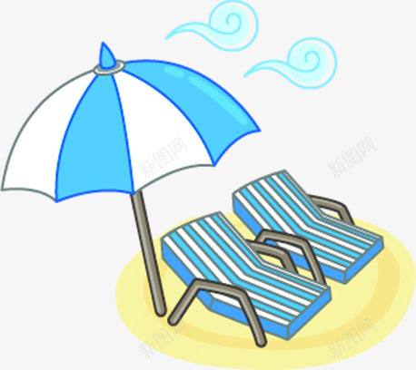 创意手绘扁平海边沙滩遮阳伞躺椅png免抠素材_88icon https://88icon.com 创意 扁平 沙滩 海边 躺椅 遮阳伞