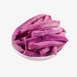 一碗休闲油炸零食紫薯条产品图免素材