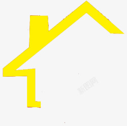 创意黄色手绘房子造型素材