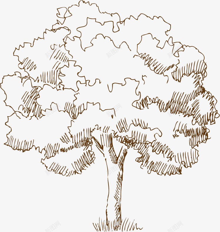 树手绘素描png免抠素材_88icon https://88icon.com psd树线稿 平面设计 手绘 树 植物 素描