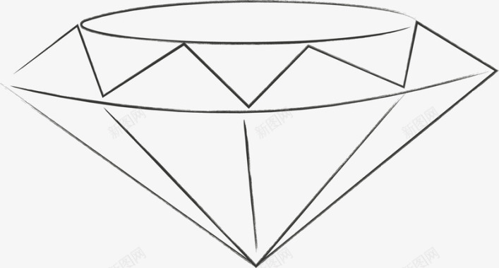 简易线条钻石图标图标