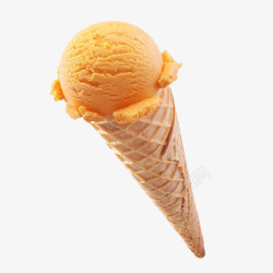 美味橙色冰激凌蛋卷素材