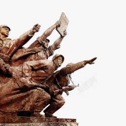 100周年庆国庆纪念伟大军人抗战雕像元素高清图片