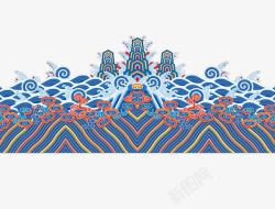 海水江崖古典传统纹样高清图片