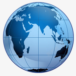地球板块球形图蓝色简约装饰地球仪装饰图图标高清图片
