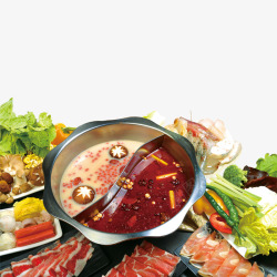 白菜羊肉卷火锅店宣传图高清图片