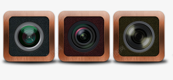 手机抖音软件三款不同镜头PSD图标图标
