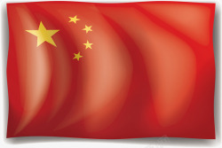 红色的中国国旗矢量图素材