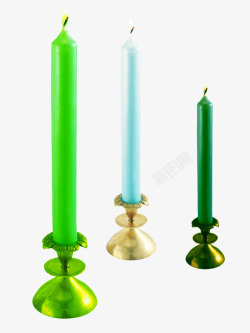 彩色蜡烛和金属支架素材