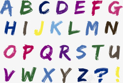 手写字母彩色手写英文字母高清图片