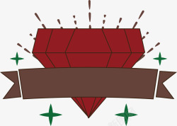 红色钻石标题框矢量图素材