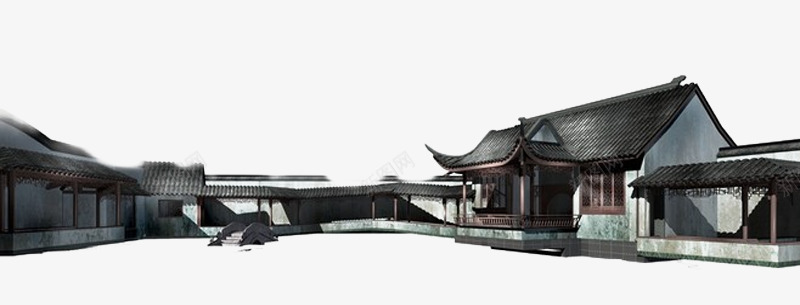 手绘古典房屋建筑png免抠素材_88icon https://88icon.com 古典 建筑 房屋 手绘 灰色 瓦房