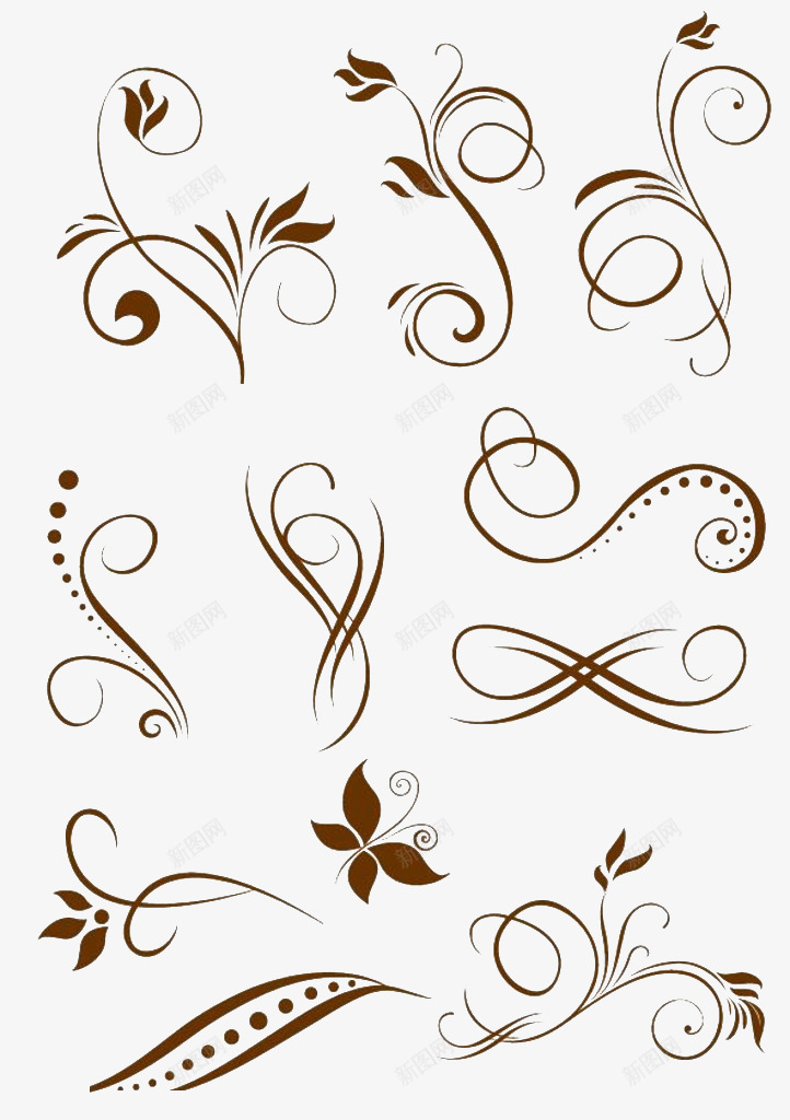 欧式花纹藤蔓矢量图ai免抠素材_88icon https://88icon.com PNG素材 欧式 花纹 藤蔓 矢量图