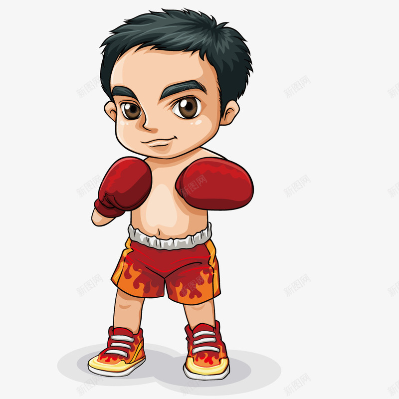 拳击人物png免抠素材_88icon https://88icon.com 勇士 战斗 打拳 打拳的小孩 武术 比赛