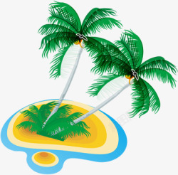 植物卡通海边沙滩椰子树素材