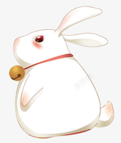 圆铃铛胖白玉兔高清图片