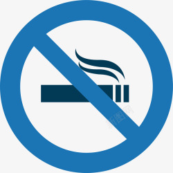 蓝色禁止吸烟标志素材
