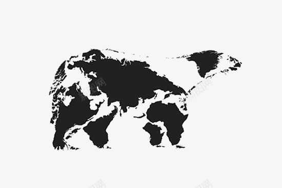 创意世界地图png免抠素材_88icon https://88icon.com 全球变暖 创意 北极熊 生态环境 艺术 设计感