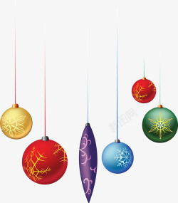 蓝色圣诞球装饰灯球高清图片