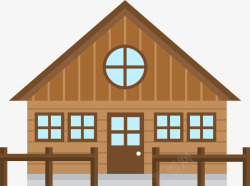 漂亮别墅木房子卡通有围栏的别墅木屋高清图片