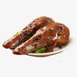 PNG菜肴产品实物肉类卤鸭头高清图片