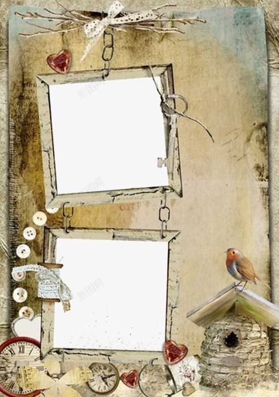 古朴背景边框相框png免抠素材_88icon https://88icon.com 画框 相框 边框 镜框