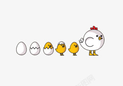 春节小黄鸡图片卡通鸡下蛋图高清图片