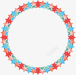 星星拼图圆形相框素材