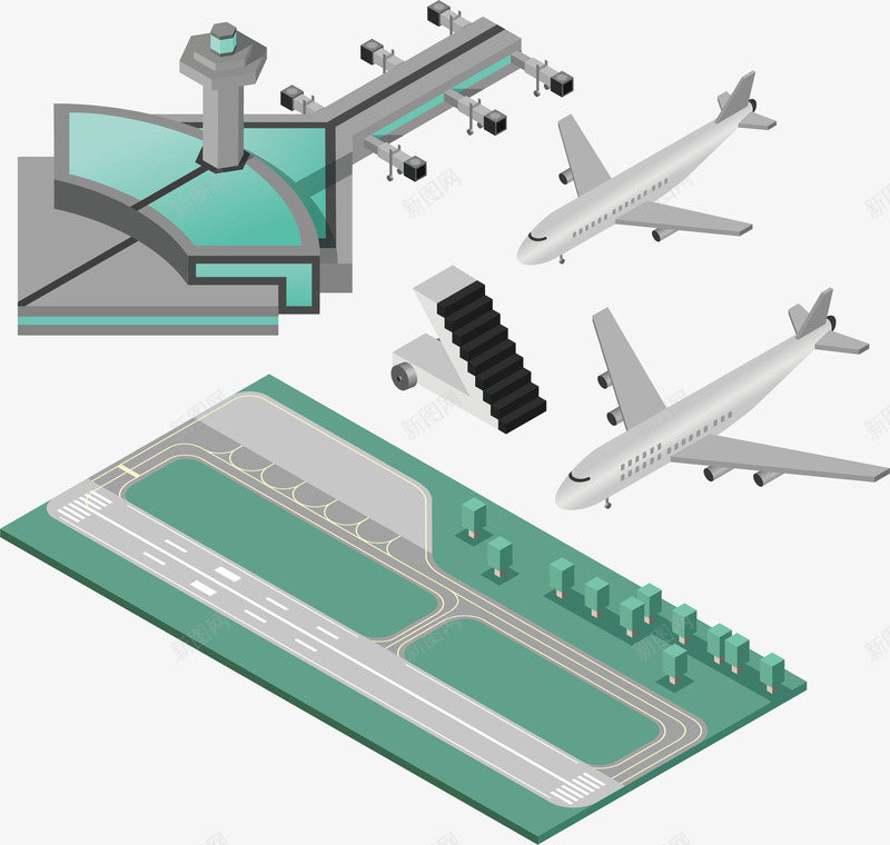 机场跑道飞机指挥中心矢量图ai免抠素材_88icon https://88icon.com 地面指挥 指挥中心 矢量png 跑道 飞机 飞机跑道 矢量图
