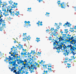 蓝色碎花手绘小碎花背景图高清图片