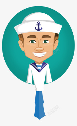 卡通手绘国外水手海军素材