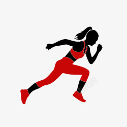 一个正在奔跑的女运动员矢量图素材