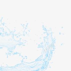 透明水液体浅蓝色喷洒的水高清图片
