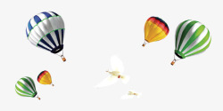 白鸽装饰热气球海报高清图片