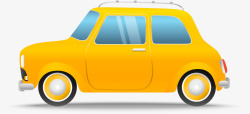 出游旅行黄色卡通小汽车高清图片