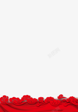 红绸子素材新年边框高清图片