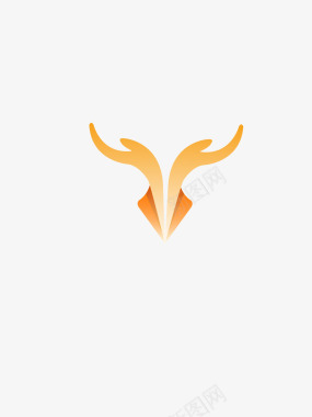 金属感水稻鹿头logo图标图标