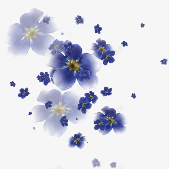 蓝色花朵png免抠素材_88icon https://88icon.com 文艺 水墨花朵 水彩花朵 清新 花朵印花 花朵装饰 花瓣